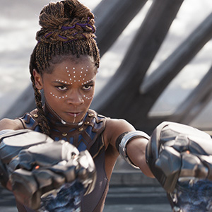 Still of the character, Shuri from the movie, Wakanda