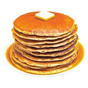 Image of a stack of pancakes with butter