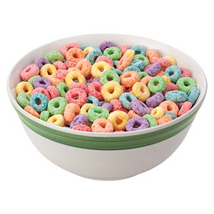 Image of a bowl of colorful cereal